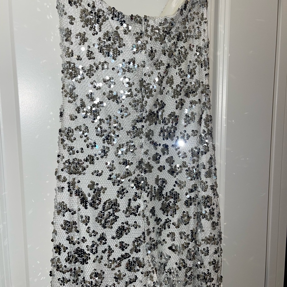 12th Tribe Silver Sequin Boot Cut Jumpsuit - Picture 4 of 7